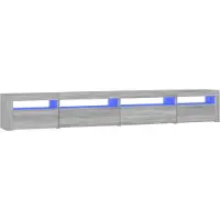 vidaXL Armoire TV avec lampes LED Gris Sonoma 270x35x40 cm