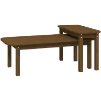 vidaXL Ensemble de 2 tables basses en pin massif brun miel