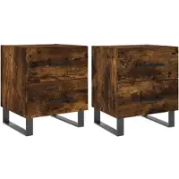 vidaXL Tables de chevet 2pcs chêne fumé 40x35x47,5cm bois d’ingénierie