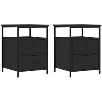 vidaXL Tables de chevet 2 pcs noir 44x45x60 cm bois d’ingénierie