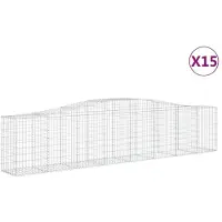vidaXL Gabions avec arc surélevé 15 pcs. 400x50x80/100cm Fer galvanisé