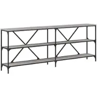 vidaXL Table console sonoma gris 200x30x75 cm bois d'ingénierie et fer