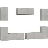 vidaXL Ensemble d'armoires TV 7 pièces gris béton Bois composite