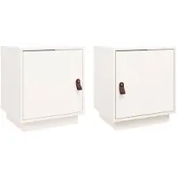 vidaXL Tables de chevet 2 pcs Blanc 40x34x45 cm Bois de pin massif