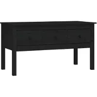 vidaXL Table basse noire 102x49x55 cm pin massif