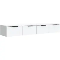 vidaXL Armoires murales 2 pcs blanc 68x30x20 cm Bois d'ingénierie