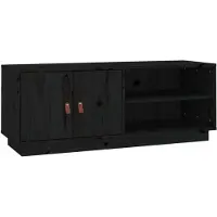 vidaXL Armoire TV noire 105x34x40 cm pin massif
