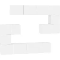 vidaXL Meuble TV mural blanc en bois composite