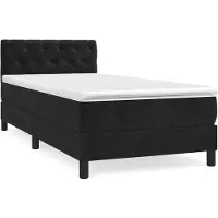 vidaXL Lit boxspring avec matelas noir 80x200 cm velours