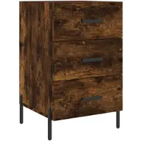 vidaXL Table de chevet chêne fumé 40x40x66 cm bois d'ingénierie