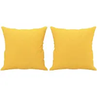 vidaXL Coussins décoratifs lot de 2 Jaune clair 40x40 cm Tissu