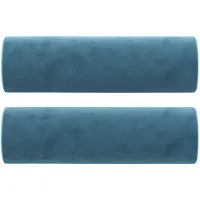 vidaXL Coussins décoratifs lot de 2 Bleu Ø15x50 cm Velours