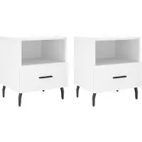 vidaXL Tables de chevet 2 pcs blanc 40x35x47,5 cm bois d’ingénierie