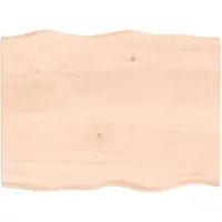 vidaXL Dessus de table bois massif non traité bordure assortie
