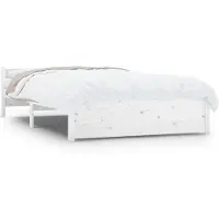 vidaXL Lit en bois massif blanc 140x200 cm