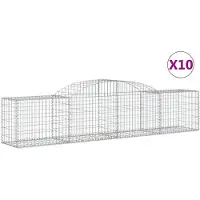 vidaXL Gabions avec arc surélevé 10 pcs. 300x50x60/80 cm Fer galvanisé