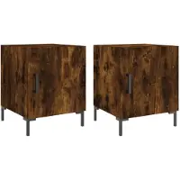 vidaXL Tables de chevet 2 pcs chêne fumé 40x40x50 cm bois d'ingénierie