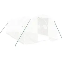 vidaXL Serre avec cadre en acier blanc 18 m² 6x3x2 m