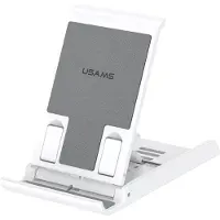 Usams Składany stojak biurkowy na telefon/tablet biały/white ZJ073ZJ02 (US-ZJ073), Support de tablette, Blanc