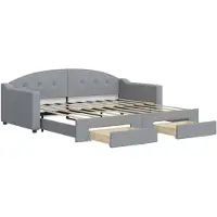 vidaXL Lit de jour extensible avec tiroirs gris clair 90x190 cm Tissu