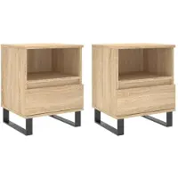 vidaXL Tables de chevet 2 pcs chêne sonoma 40x35x50 cm bois ingénierie