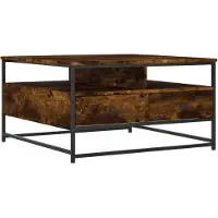 vidaXL Table basse chêne fumé 80x80x45 cm bois composite
