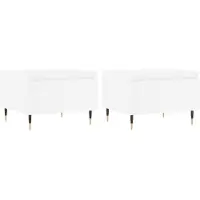 vidaXL Tables basses 2 pcs. Blanc 50x46x35 cm Bois composite