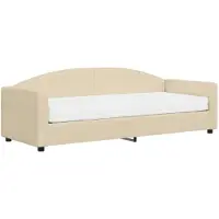 vidaXL Lit de jour avec matelas Crème 80x200 cm Tissu