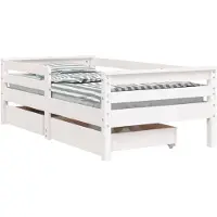 vidaXL Lit d'enfant avec tiroirs blanc 70x140 cm pin massif