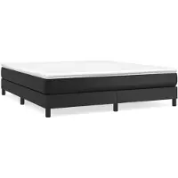 vidaXL Lit boxspring avec matelas noir 160x200 cm similicuir