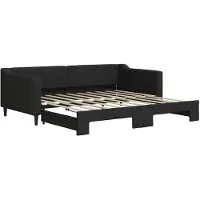 vidaXL Lit de jour extensible Noir 90x190 cm Tissu