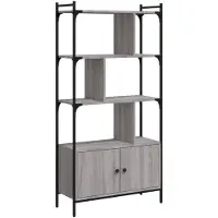 vidaXL Bibliothèque avec portes sonoma gris 76,5x30x154,5 cm