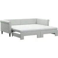 vidaXL Lit de jour extensible avec matelas gris clair 90x190 cm velours