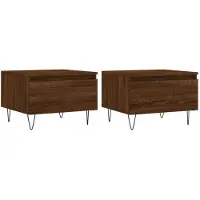 vidaXL Tables basses 2 pcs. Brun imitation chêne 50x46x35 cm bois composite