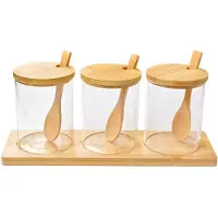 Clayre & Eef Verre à provisions, set de 2 Ø 8x10 cm Verre transparent