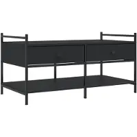 vidaXL Table basse noire 99x50x50 cm bois composite