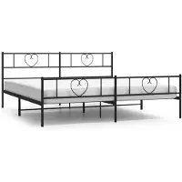 vidaXL Lit métallique sans matelas avec pied de lit noir 180x200 cm