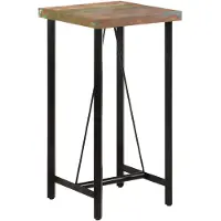 vidaXL Table de bar 55x55x107 cm Vieux bois massif et fer