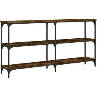 vidaXL Table console chêne fumé 150x29x75 cm bois d'ingénierie