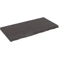 vidaXL Dessus de table marron foncé bois chêne massif traité