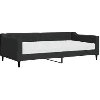 vidaXL Lit de jour avec matelas Noir 100x200 cm Tissu