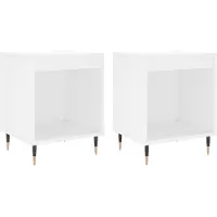 vidaXL Tables de chevet 2 pcs blanc 40x35x50 cm bois d’ingénierie