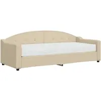 vidaXL Lit de jour avec matelas Crème 80x200 cm Tissu