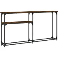 vidaXL Table console chêne fumé 145x22,5x75 cm bois d'ingénierie