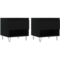 vidaXL Tables basses 2 pièces noir 50x46x50 cm bois composite