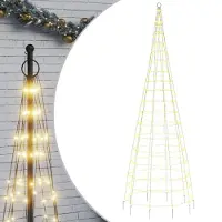 vidaXL Sapin de Noël à LED pour mât de drapeau 550 LED blanc chaud 300 cm