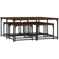 vidaXL Tables d'ensemble 5 pcs. Chêne fumé Bois composite