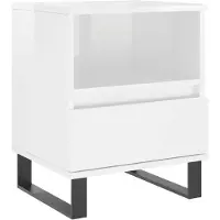 vidaXL Table de chevet Blanc brillant 40x35x50 cm Bois d’ingénierie