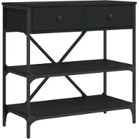 vidaXL Table console noir 75x34,5x75 cm bois d'ingénierie