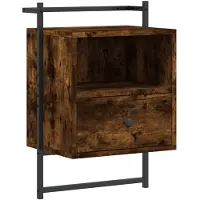 vidaXL Table de chevet murale chêne fumé 40x30x61 cm bois d'ingénierie